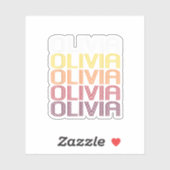 Olivia Retro Wordmark Pattern Style Sticker (Vel)