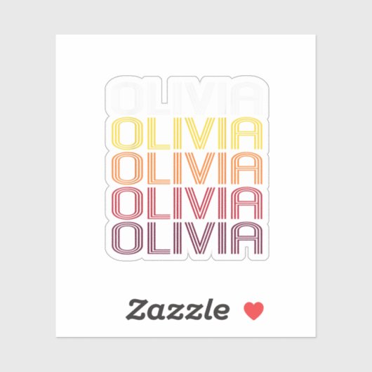 Olivia Retro Wordmark Pattern  Style Sticker (Vel)