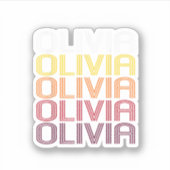 Olivia Retro Wordmark Pattern Style Sticker (Voorkant)