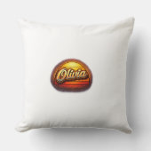 Olivia Retro Zonsondergang Persoonlijke Naam Ontwe Kussen (Voorkant)