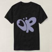 olivia rodrigo paarse vlinder logo ticker kopie t-shirt (Design voorkant)