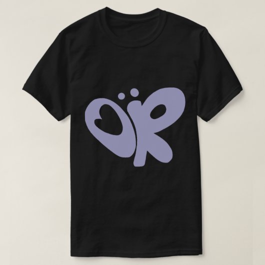 olivia rodrigo paarse vlinder logo ticker kopie t-shirt (Design voorkant)