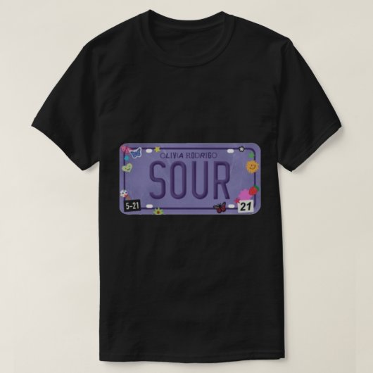 OLIVIA RODRIGO SOUR LICENTION BORD Sticker T-shirt (Design voorkant)