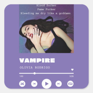 Olivia Rodrigo Vampire Vierkante Sticker