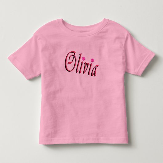"Olivia" Rood En Roze Olivia Naam, Kinder Shirts (Voorkant)