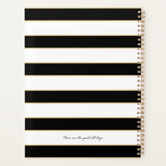 Olivia Stripes Planner in zwart-wit (Achterkant)