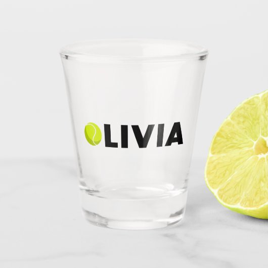 Olivia Tennis Shot Glas (Voorkant)