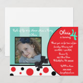 Olivia The Pig geïnspireerde uitnodiging (Voorkant / Achterkant)