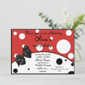 Olivia The Pig geïnspireerde uitnodiging (Staand voorkant)