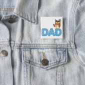 Olivia VonHoot Cartoon Character for Dad - Vierkante Button 5,1 Cm (In situ)