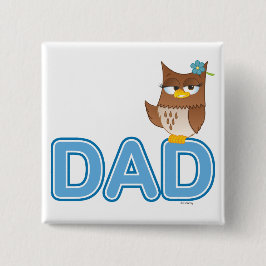 Olivia VonHoot Cartoon Character for Dad - Vierkante Button 5,1 Cm