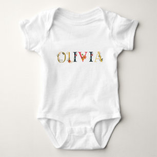 OLIVIA Voornaam Elegant geborduurd Romper