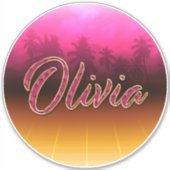 Olivia Vorname Name golden pink Aufkleber Sticker (Voorkant)
