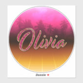 Olivia Vorname Name golden pink Aufkleber Sticker (Vel)