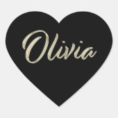 Olivia white gold Handwriting Aufkleber Herz Hart Sticker (Voorkant)