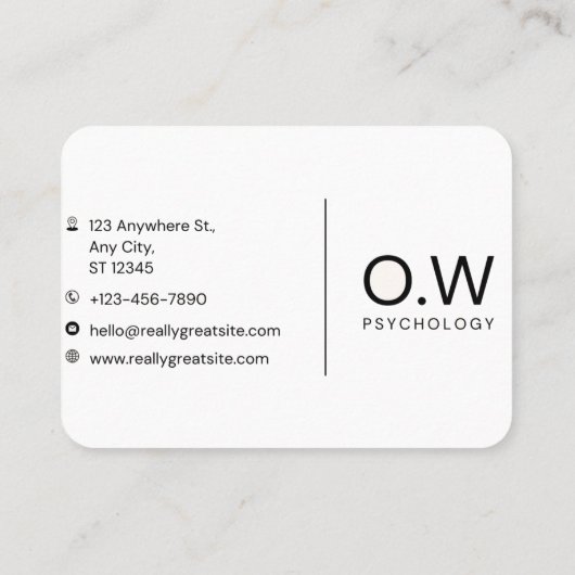 Olivia Wilson Psychologie Afspraakkaart Afsprakenkaartje (Achterkant)