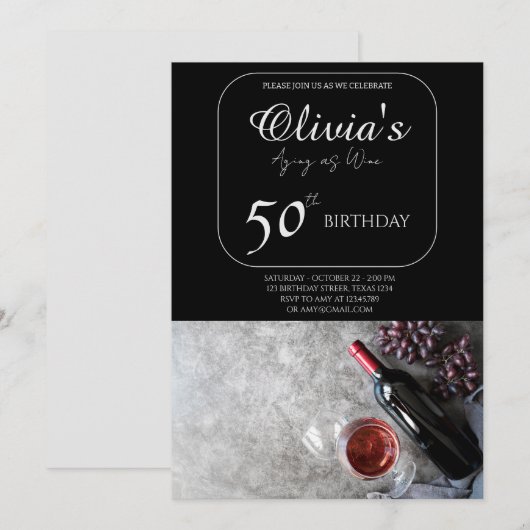 "Olivia's 50ste verjaardag bash: ouder worden als Kaart (Voorkant / Achterkant)