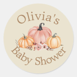 Olivia's Baby shower Pompoen Sticker