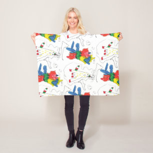 Olivia's basquiat geïnspireerde art Fleece Blanket