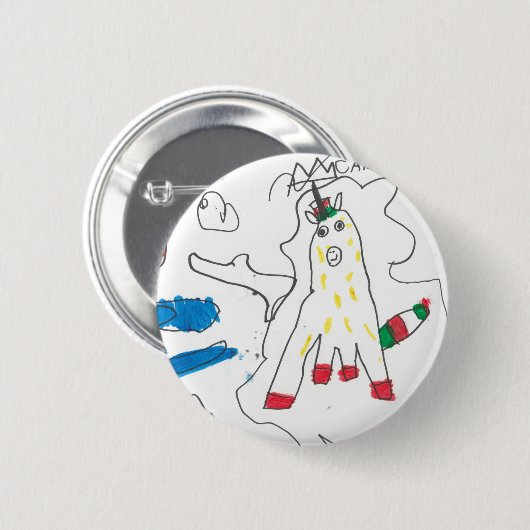 Olivia's Basquiat geïnspireerde kunst Ronde Button 5,7 Cm (Voorkant /achterkant)