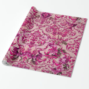 Olivia's romantische Damask Glossy Cadeaupapier
