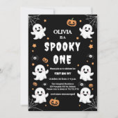 Olivia's Spooky First Birthday Party-uitnodiging Kaart (Voorkant)