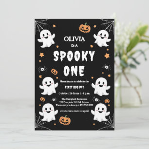Olivia's Spooky First Birthday Party-uitnodiging Kaart