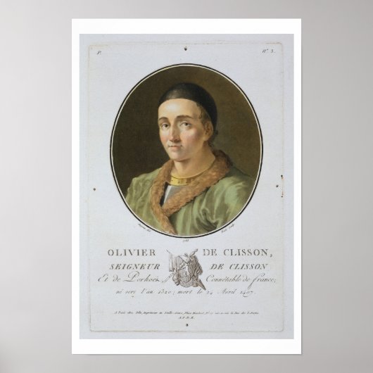 Olivier de Clisson (1336-1407) uit 'Portraits des Poster (Voorkant)