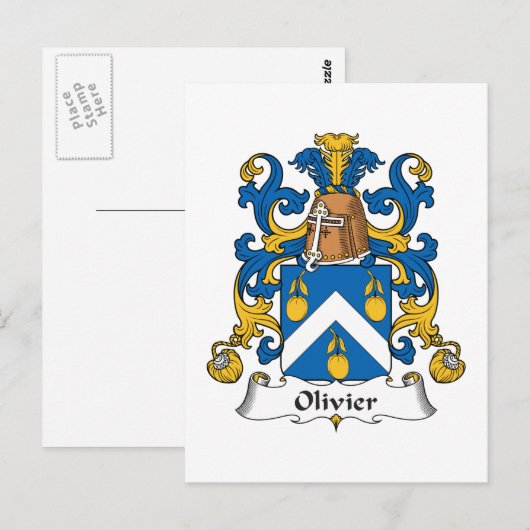 Olivier Family Crest Briefkaart (Voorkant / Achterkant)