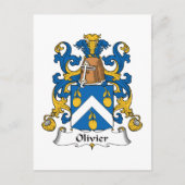 Olivier Family Crest Briefkaart (Voorkant)