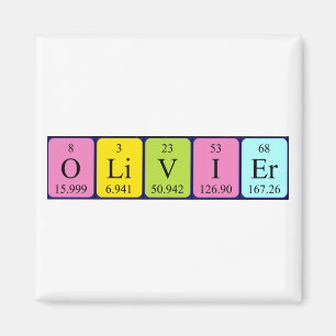 Olivier periodieke table name magnet