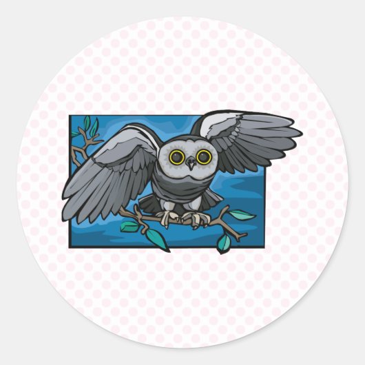 Olivina Owl Ronde Sticker (Voorkant)
