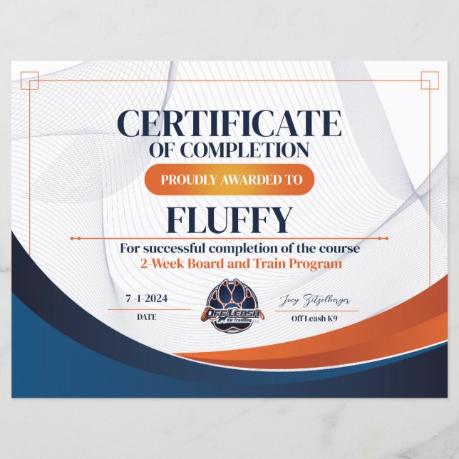 OLK9 Certificaat #8 (Voorkant)