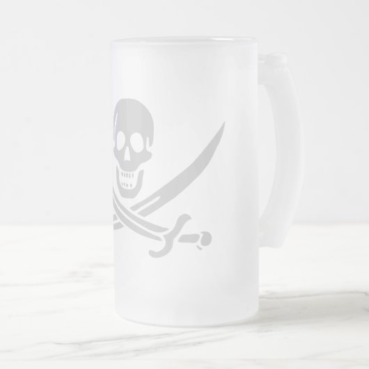 Ølkrus, grå matglas bierpul (Voorkant rechts)