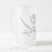 Ølkrus, grå matglas bierpul (Voorkant links)