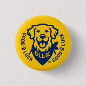 Ollie de gelukkige hond Button Pin (Voorkant)