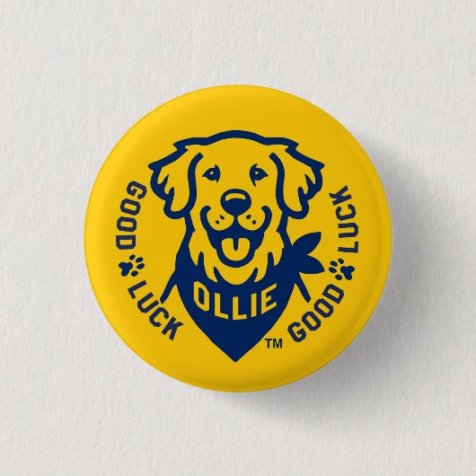 Ollie de gelukkige hond Button Pin (Voorkant)