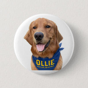Ollie de gelukkige hond Foto Button Pin