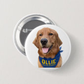 Ollie de gelukkige hond Foto Button Pin (Voorkant /achterkant)