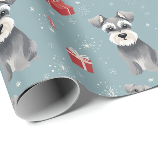Ollie de Mini Schnauzer Xmas Wrapping Papier (Rol Hoek)