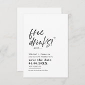 Ollie | Gratis Drinken Bewaar de datum van bekendm Save The Date (Voorkant / Achterkant)