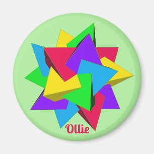 OLLIE ~ POLYHEDRA ~ MULTICOLORED ~ MAGNEET