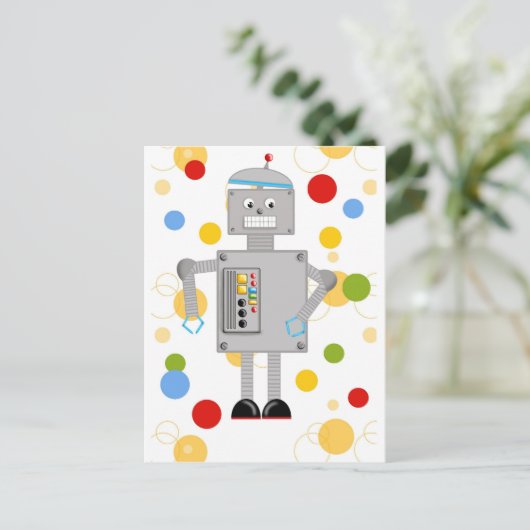 Ollie The Robot Briefkaart (Staand voorkant)