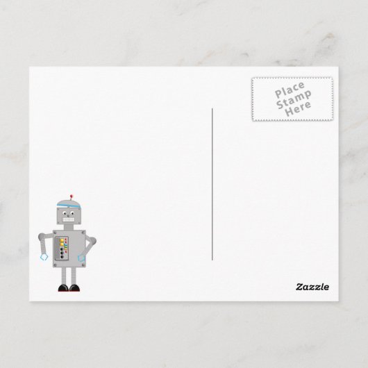 Ollie The Robot Briefkaart (Achterkant)
