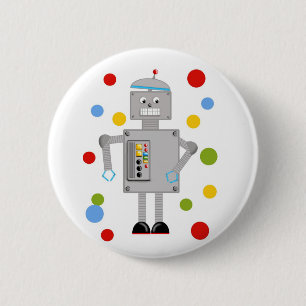 Ollie The Robot Ronde Button 5,7 Cm