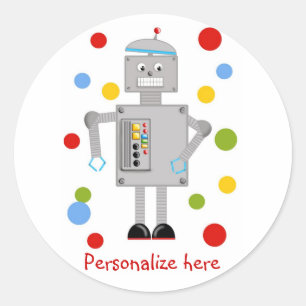 Ollie The Robot Ronde Sticker