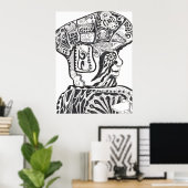 Olmec krijger poster (Thuiskantoor)