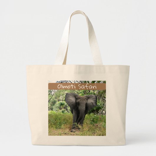 Olmoti Safari Olifant Canvas tas (Voorkant)