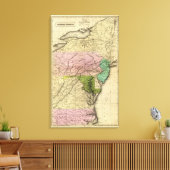 Olney-kaart van de Midden-Staten Canvas Afdruk (Insitu (Woonkamer))