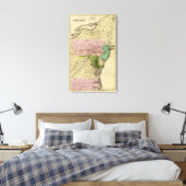 Olney-kaart van de Midden-Staten Canvas Afdruk (Insitu (Slaapkamer))